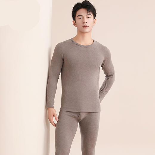 雪中飞 貂绒蚕丝莱赛尔腈纶发热情侣套装 过年喜庆圆领保暖内衣 商品图10