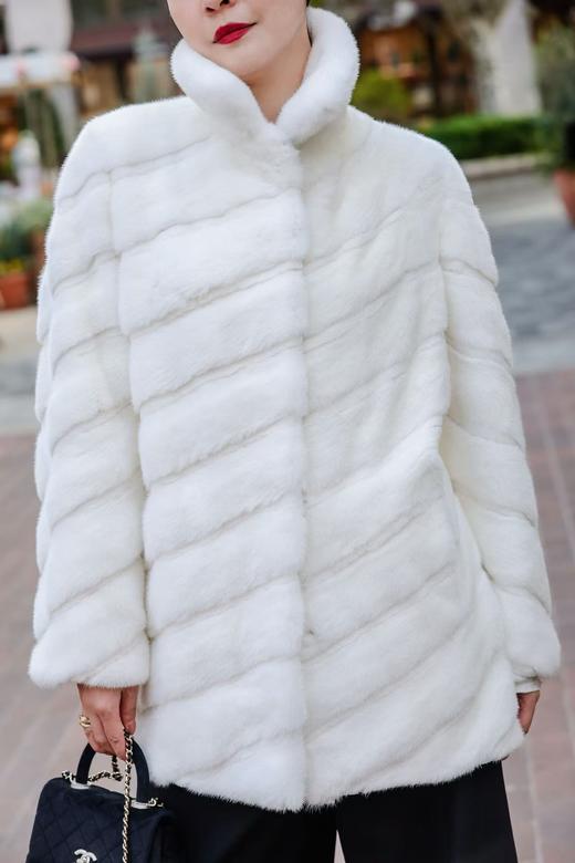 MAISON COVET  翻领水貂皮草外套 商品图9