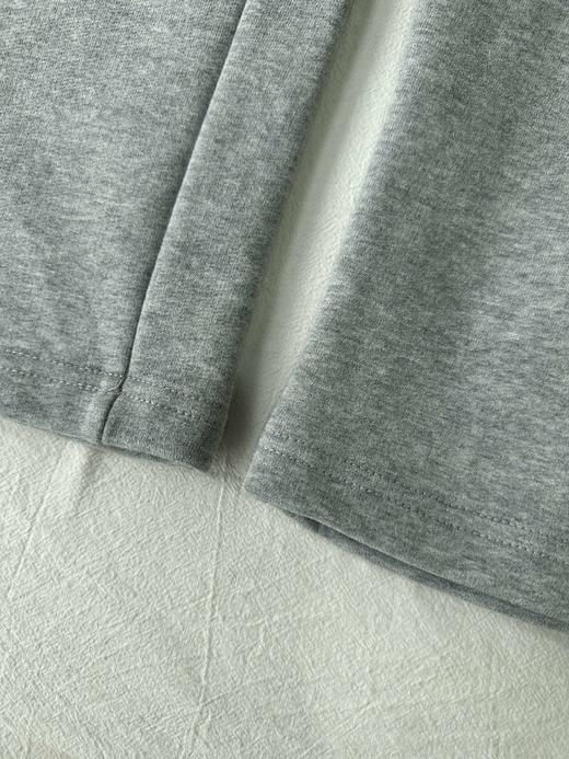 贝壳三 厚实松紧腰字母刺绣休闲裤女磨毛绒直筒棉质卫裤C120313 商品图13