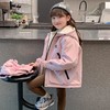 女童秋装外套2025新款儿童洋气女孩秋冬两面穿加绒加厚字母冲锋衣 商品缩略图2