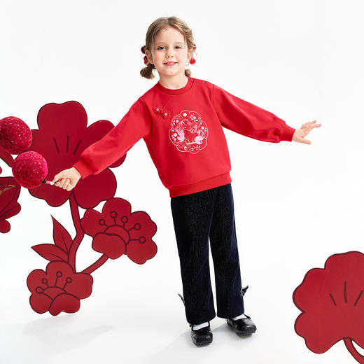 【实体店同款】女童全腰针织长裤春季新款安奈儿童装XG616003 商品图3