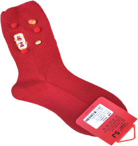 99032-SJ暴富红色装饰袜  均码