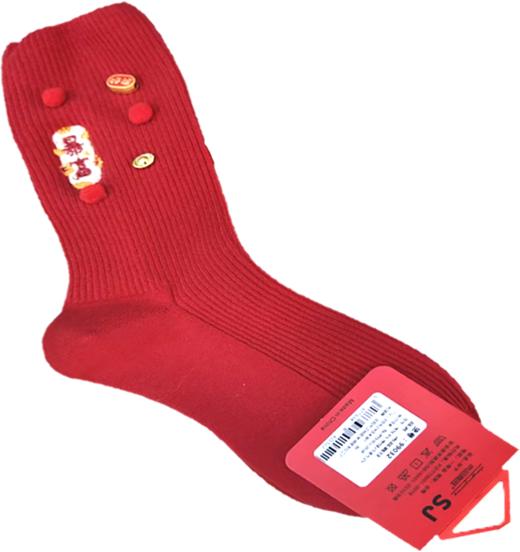 99032-SJ暴富红色装饰袜  均码 商品图0