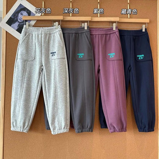 原单Kuuyoo中大童加绒保暖蓄热防风束脚卫裤120304 商品图2