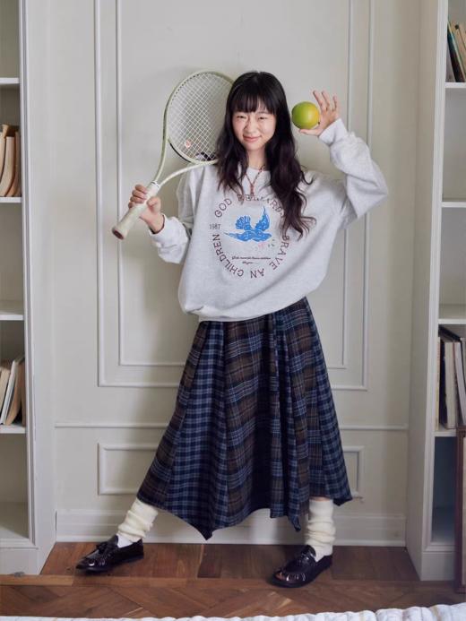 nothe Case布然/NC253207/「栗岛木屋」不规则拼接格纹半裙 商品图2