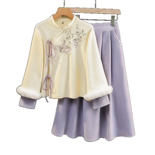 新中式国风汉元素改良汉服，复古唐装上衣半身裙茶服套装TY-YYA799 商品图4