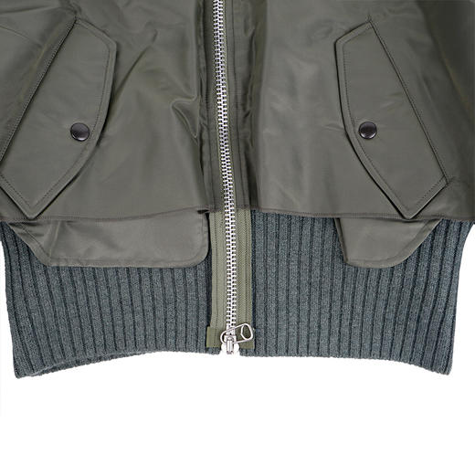 YOKE Connected Rib Knit Flight 不规则拼接军事风飞行夹克 商品图2