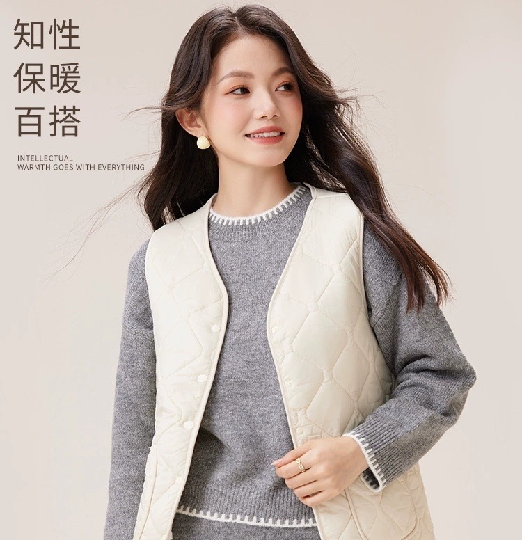 【双层绵羊毛马甲】双层夹绒，修身版型，上身轻盈不臃肿，可内搭可单穿！速暖锁温，柔软贴身！一衣多穿，搭配毛衣、开衫等！解锁N种风格【FM-X】