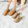 西遇厚底加绒勃肯鞋半拖女新款秋冬保暖毛毛鞋增高外穿拖鞋V2457314 商品缩略图0