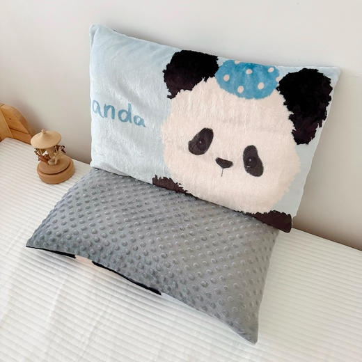 【YW】无忧购【甄选】大版儿童卡通小动物牛奶暖绒豆豆枕芯秋冬可拆卸幼儿园枕头套001（截单后3-5天发货) 商品图4