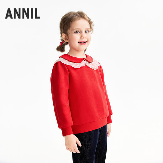 【实体店同款】女童翻领长袖卫衣春季新款安奈儿童装XG611003 商品图2