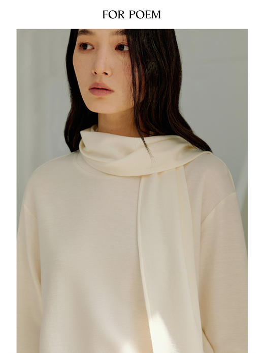 ForPoem 25/FW 原创设计围巾飘带天丝羊毛针织衫 商品图3