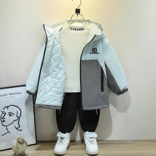 女童外套春秋款洋气儿童冲锋衣新款帅气宝宝秋冬连帽加绒加厚夹克 商品图1