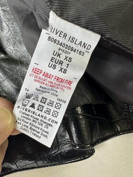 贝壳三 仿鳄鱼纹机车风复古皮衣短款翻领黑色帅气外套女C120317 商品图11