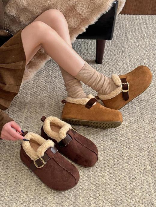 二店y  百丽同款【花生吐司勃肯鞋】 厚款羊京绒高保暖雪地靴 商品图0