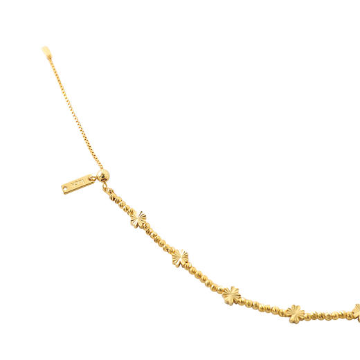 三彩2026新款镭射车花瓣手链肌理感串珠首饰轻奢镀金小众可调节 商品图3