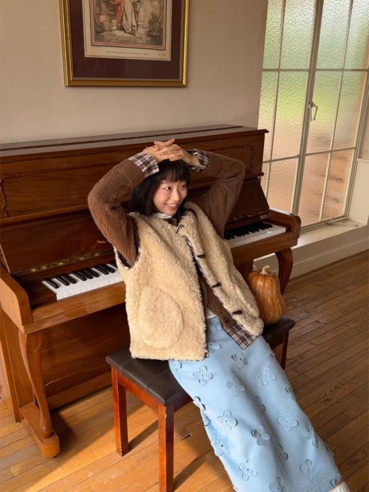 nothe Case布然/NC254206/「洋梨摩卡」双面穿毛马甲 商品图1