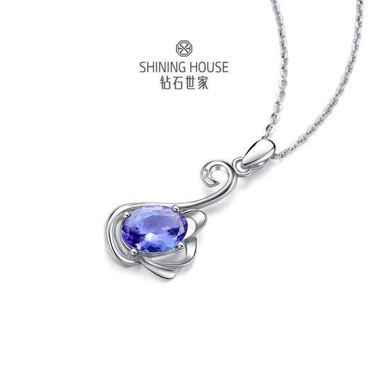 【甑选钻饰】【钜惠价】钻石世家   “爱多彩”彩宝系列 18K金坦桑石吊坠  （该产品为特价产品，不与店内任何优惠活动叠加，且不参与线下门店换款服务）预计3个工作日发货 商品图1