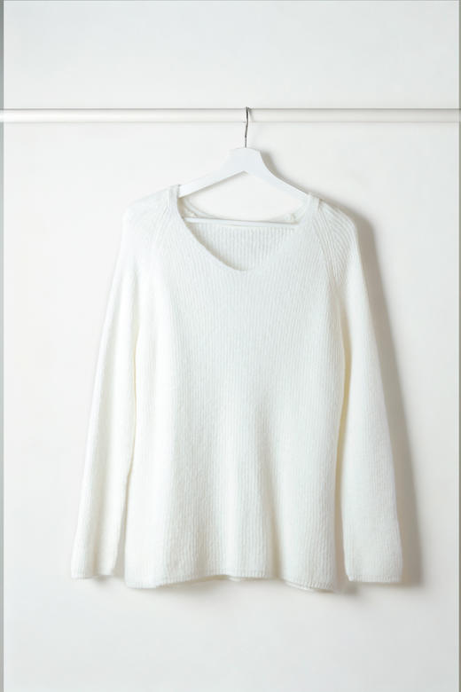 马海毛宽松版型V领套头衫 商品图0