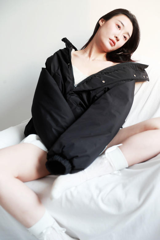 老钱干部风棉服，胸口小标刺绣。按扣+拉链闭合立领式棉衣C120366 商品图9