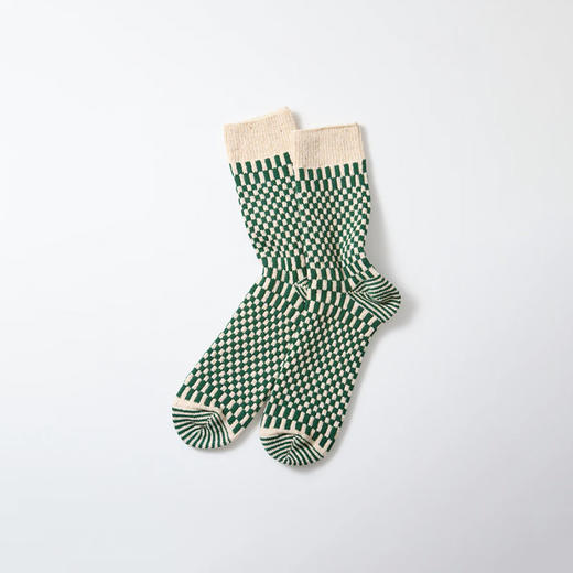 ROTOTO CHECKERBOARD PATTERN 日本奈良制格子纹复古针织袜子 商品图3
