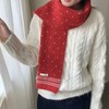 【YW】无忧购复古百搭费尔岛羊毛混纺女款围巾毛线针织冬季针织时尚潮保暖围脖（截单后3-5天发货) 商品缩略图2