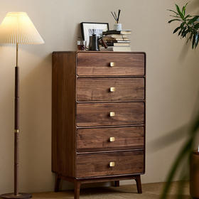 【中古风-HG-51斗柜】黑胡桃/客厅/卧房/收纳柜/五斗柜