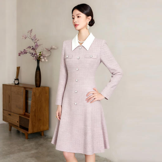 IWY/高级感富家千金穿搭小香风连衣裙女正式场合气质通勤职业装A字裙J25Q237 商品图1