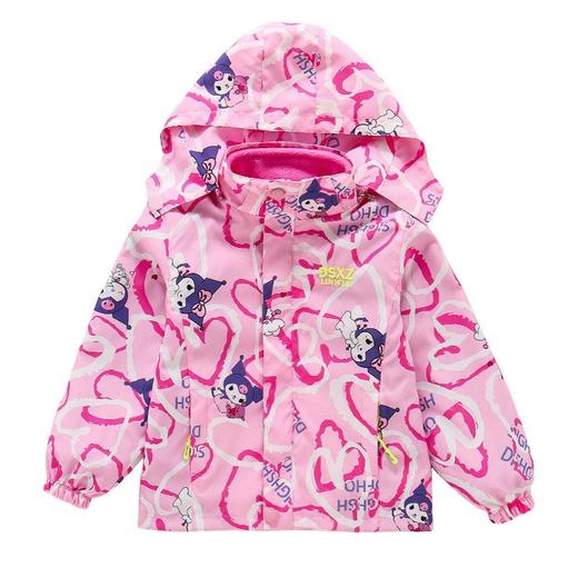 2025秋冬新款女童外套线条库洛米三合一可拆卸冲锋衣中大童两件套 商品图4