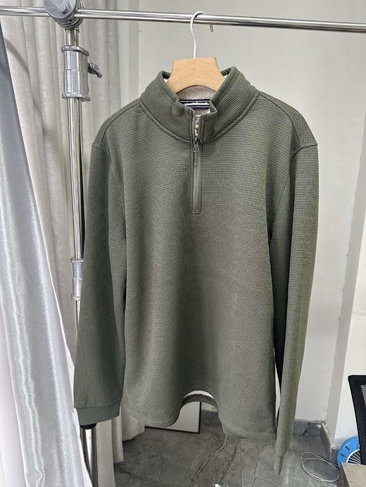 贝壳三 男士华夫格半拉链立领卫衣内里加绒加厚打底上衣C120318 商品图3