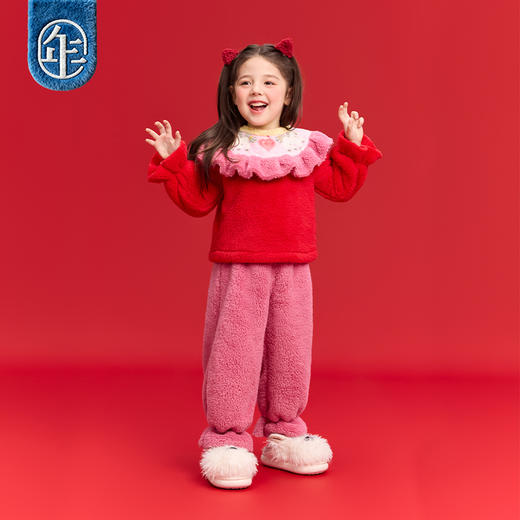 年衣童装儿童家居服套装冬季新品女童中式国风睡衣利马有钱家居服套装 商品图4
