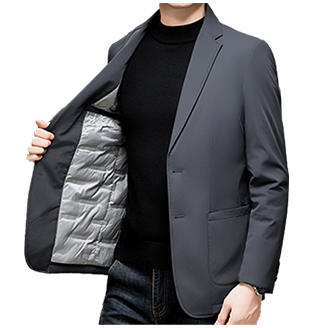 昆潮 90白鸭绒保暖西服羽绒服（多色） 商品图0