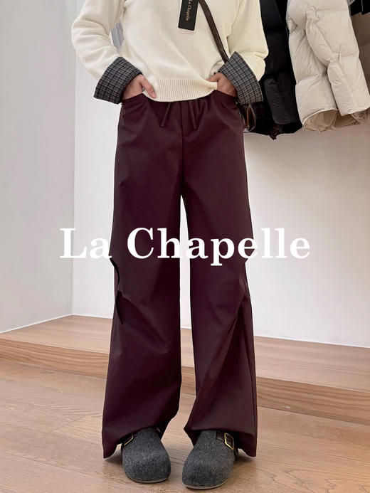 会员福利【梨形神裤】拉夏贝尔/La Chapelle版型超好~遮胯显瘦弯刀裤时尚百搭松紧腰工装风休闲长裤 商品图3