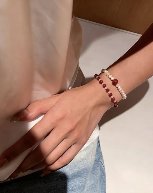 【买1赠1】QIANYOU 新中式玛瑙珍珠手串 ，美如红霞，提气色，尤配中国女人之美，优雅大方【G】 商品图6