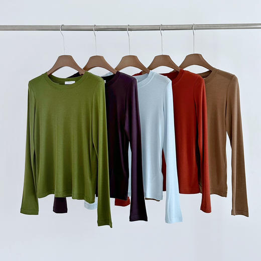 row圆领天丝羊毛打底衫 商品图2