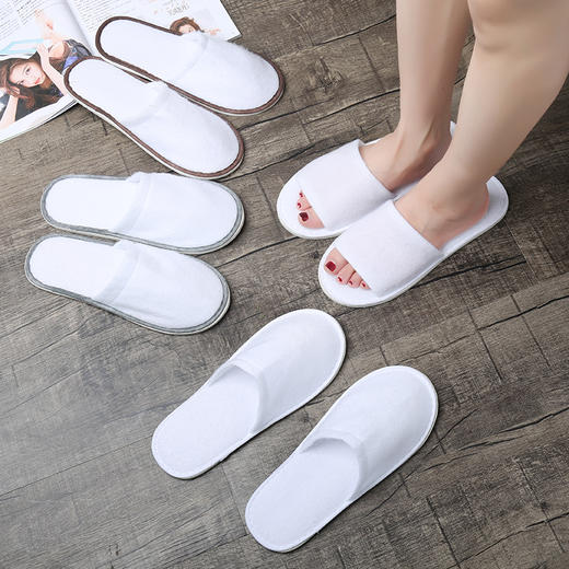 国际连锁酒店同款一次性拖鞋酒店民宿美容院专用居家待客亚麻拖鞋 商品图2