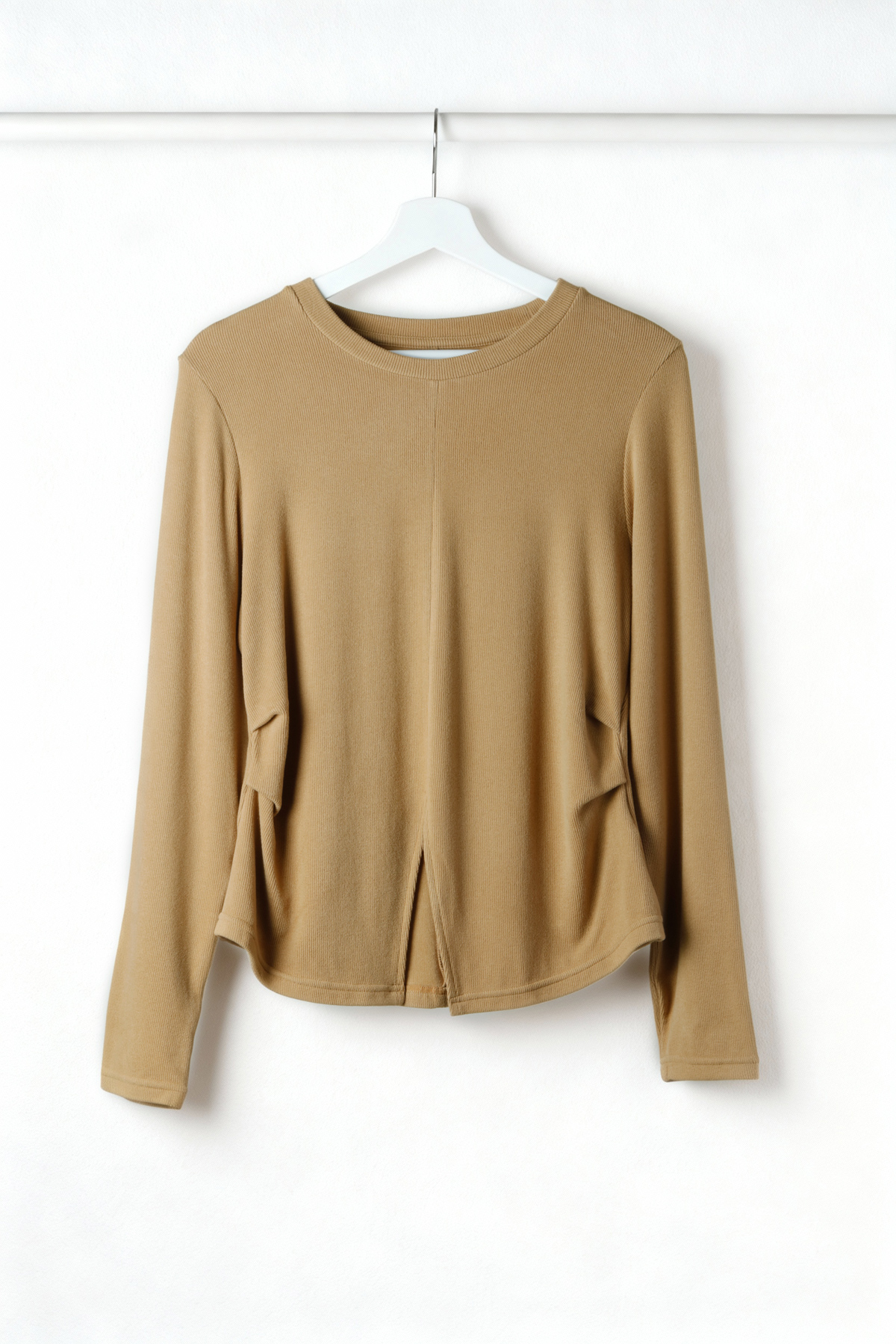 秋冬下摆开衩打底美雅碧纤维T恤