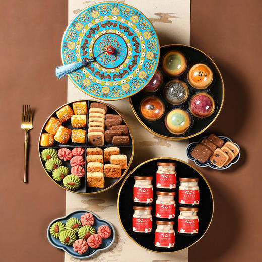 【景上三层年礼】皇家2025春节年货礼盒装中式糕点过年走亲戚送礼品新年高端点心团购1452g 商品图4