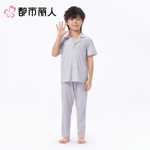 都市丽人通用睡衣单面无尘棉家居服短袖长裤童装套装JHC9A2 商品图1