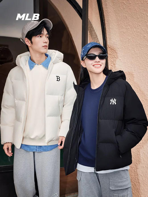 【秒杀价已调 直接拍】越南产 MLB原单 后面光板 小logo 男女同款 连帽 羽绒服 商品图3
