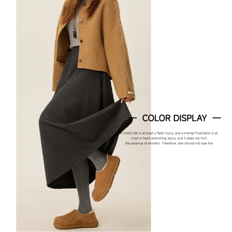 温暖优雅！显瘦修型！【梦惠妮 毛呢花苞赫本裙】气球版型 修饰腿型 法式优雅半身裙 蓬松半身裙 上身显高 显瘦遮肉 消化各种腿型 时尚百搭 #M663