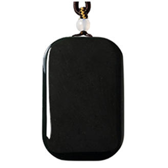 岸纾 天然和田墨玉平安无事牌 商品图1