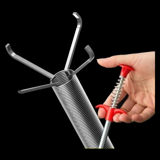 【简易操作❗️可卷收纳】管道疏通器通下水道疏通头发钩子神器爪子钢丝簧神爪清理器带抓钩。jb 商品图2