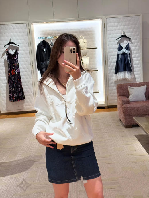 驴家 25秋冬新款 罗纹衣领半拉链浮雕花纹针织衫 (TM) 商品图1