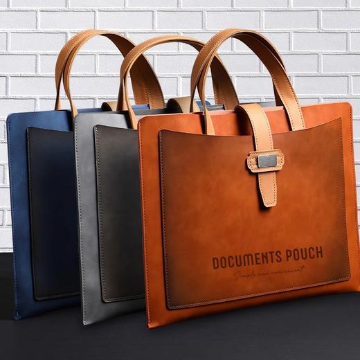 【复古❗️私人专属】商务皮质文件包 精英白领老师上班族 男女加厚防水皮质公文袋 商务办公合同票据收纳便携文件袋 商品图0