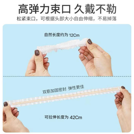一次性浴帽防水防淋水PE加厚高压透明浴帽保鲜袋酒店宾馆洗漱用品 商品图2