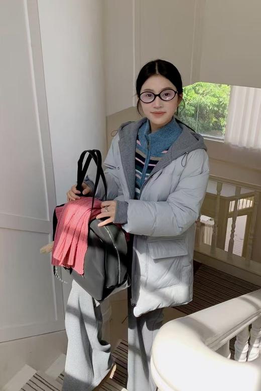 HAYES 学院风减龄假两件拼接保暖羽绒服外套 21915 商品图0