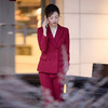 法小曼*子珍专款/红色阔腿裤西装套装女秋冬高端职业装气质女神范播音主持人上镜装 商品缩略图4