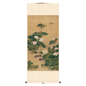 安徽博物院馆藏 沈铨荷塘鸳鸯  冬暖画艺术客厅装饰画创意礼物