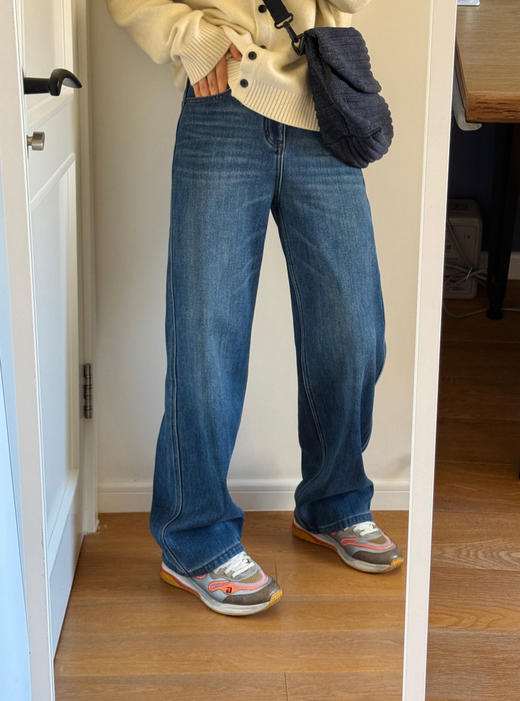 1577姐妹款--显瘦遮胯加绒窄管直筒拖地裤牛仔裤【包邮+三天无理由退换】 商品图10